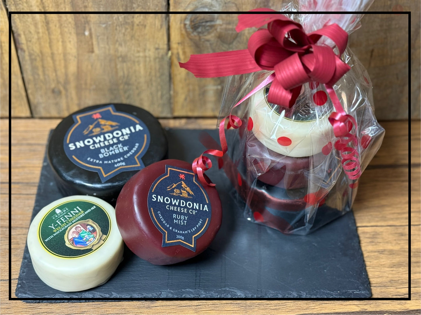 Christmas Gift Wrapped Tower of Cheese